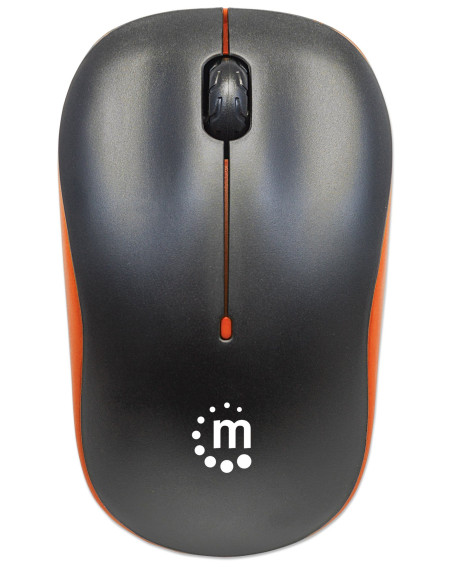 Mouse Ottico Wireless con Micro Ricevitore USB 1000 Dpi Nero/Arancione