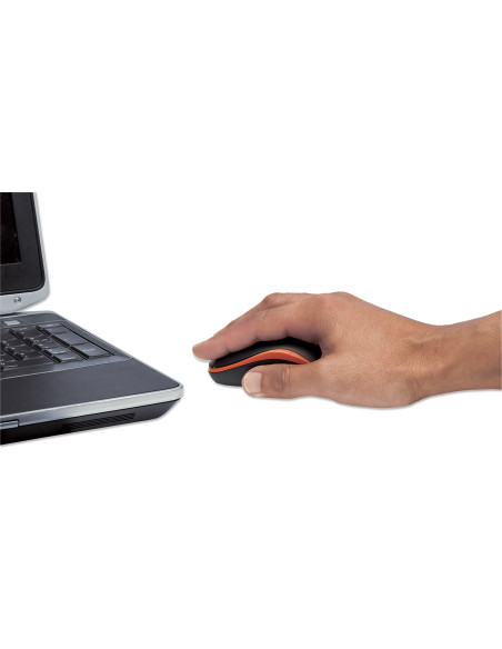 Mouse Ottico Wireless con Micro Ricevitore USB 1000 Dpi Nero/Arancione