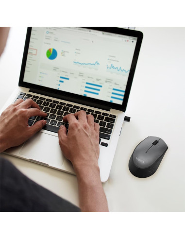 Mouse Ottico Wireless Ricevitore USB-C&trade 1200 Dpi Nero