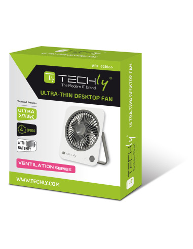 Ventilatore da Scrivania Ultra Sottile Pieghevole e Portatile a 4 Velocit&agrave