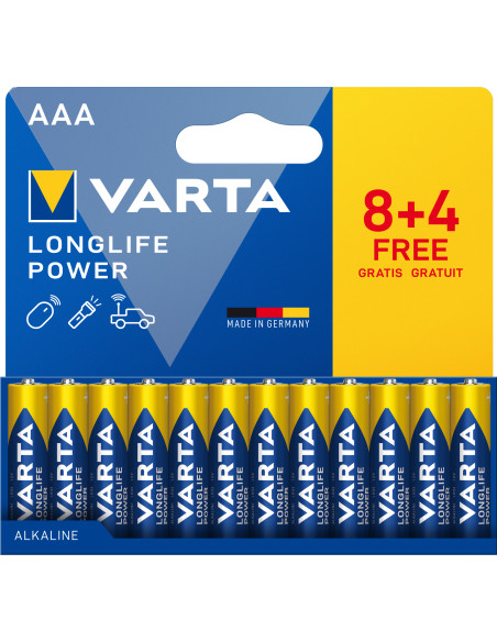 Confezione 12 Batterie Varta Longlife Power Ministilo AAA