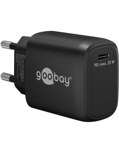 Caricatore Alimentatore GaN USB-C&trade PD da Muro 25W Nero
