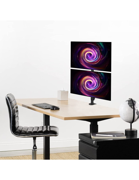 Supporto da Scrivania per 2 Monitor 13-27'' con Morsetto
