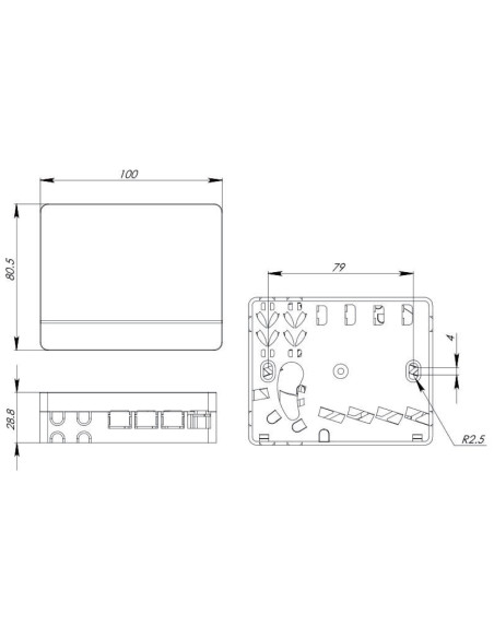 Scatola di connessione indoor FTTH per 4 fibre SC-APC a muro o guida Din