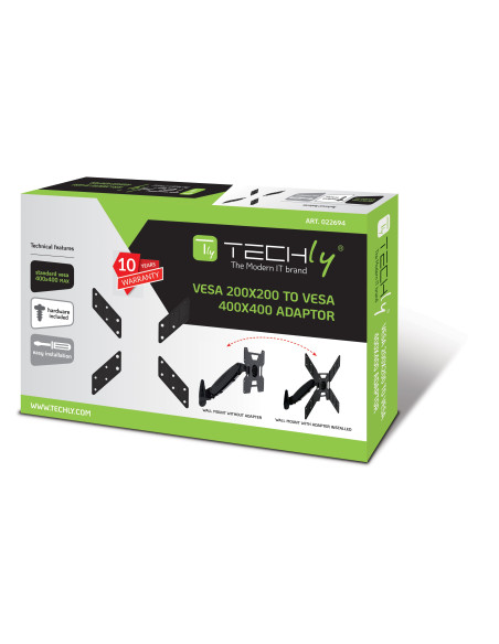 Adattatore per Supporto VESA da 200x200 a 400x400 Nero
