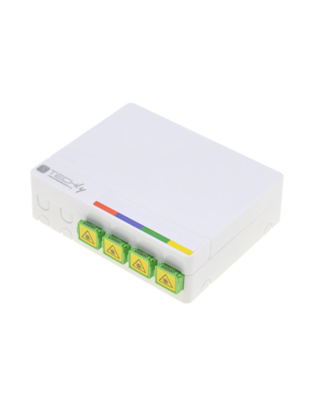 Scatola di connessione indoor FTTH per 4 fibre SC-APC a muro o guida Din