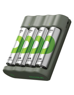 Caricabatterie per AA e AAA con 4 Batterie AA NiMH da 2100 mAh Incluse