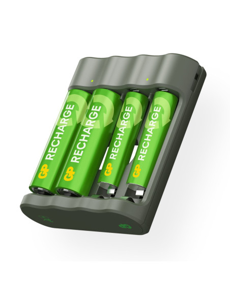 Caricabatterie per AA e AAA con 2 Batterie AA e 2 Batterie AAA Incluse