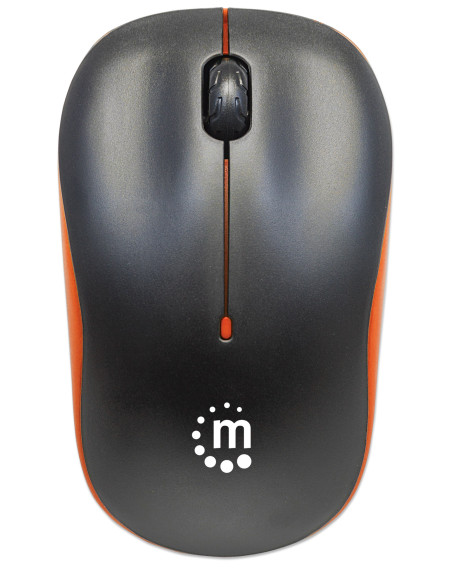 Mouse Ottico Wireless con Micro Ricevitore USB 1000 Dpi Nero/Arancione