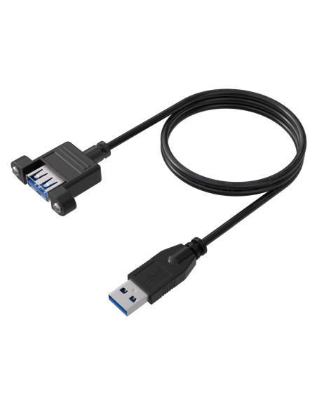 Cavo Prolunga USB 3.2 SuperSpeed A/A M/F da Pannello 1m Nero