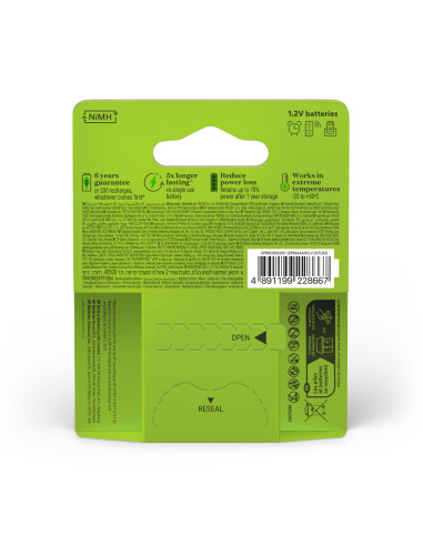 Blister 4 Batterie Ricaricabili AAA Mini Stilo 800 mAh GP ReCyko