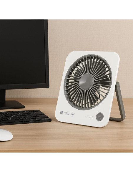 Ventilatore da Scrivania Ultra Sottile Pieghevole e Portatile a 4 Velocit&agrave