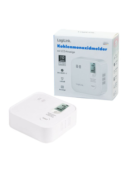 Rilevatore di Monossido di Carbonio 85 dB Batteria Litio Durata 10 anni