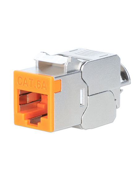 Frutto Keystone RJ45 Cat.6A 10G Slim STP Toolless Arancione