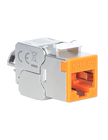 Frutto Keystone RJ45 Cat.6A 10G Slim STP Toolless Arancione