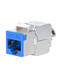 Frutto Keystone RJ45 Cat.6A 10G Slim STP Toolless Blu