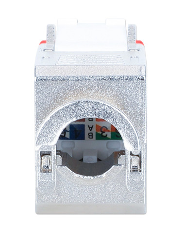Frutto Keystone RJ45 Cat.6A 10G Slim STP Toolless Rosso