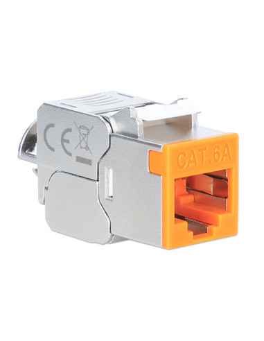 Frutto Keystone RJ45 Cat.6A 10G Slim STP Toolless Arancione