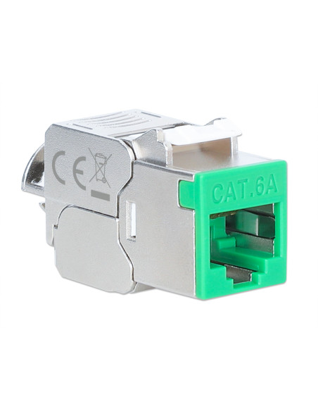 Frutto Keystone RJ45 Cat.6A 10G Slim STP Toolless Verde