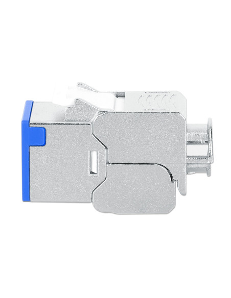 Frutto Keystone RJ45 Cat.6A 10G Slim STP Toolless Blu