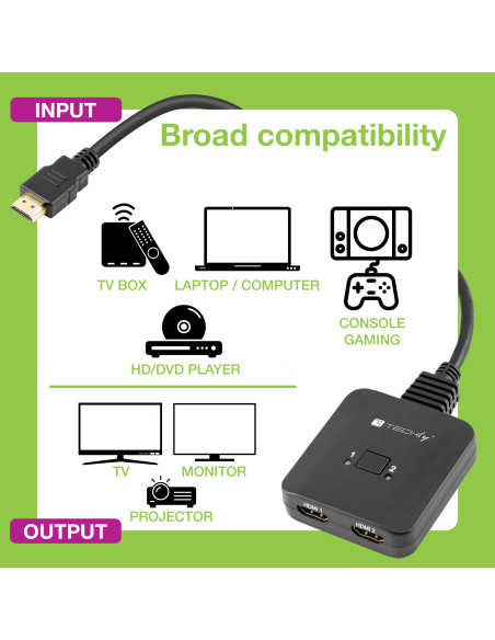 Switch HDMI 2 Porte Bidirezionale 8K 60Hz