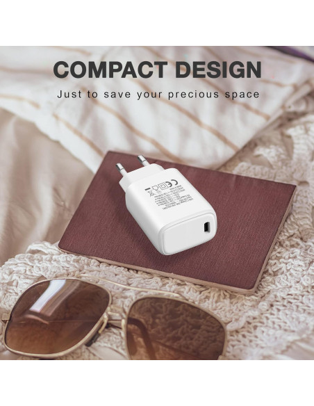 Caricatore Alimentatore GaN USB-C&trade da Muro 20W