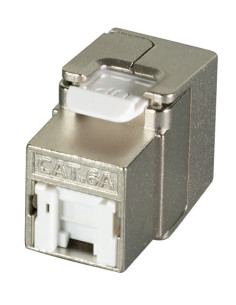 Frutto Keystone RJ45 Cat.6A 10Gigabit FTP 180&deg Toolless con Otturatore