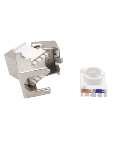 Frutto Keystone RJ45 Cat.6A 10Gigabit FTP 180&deg Toolless con Otturatore