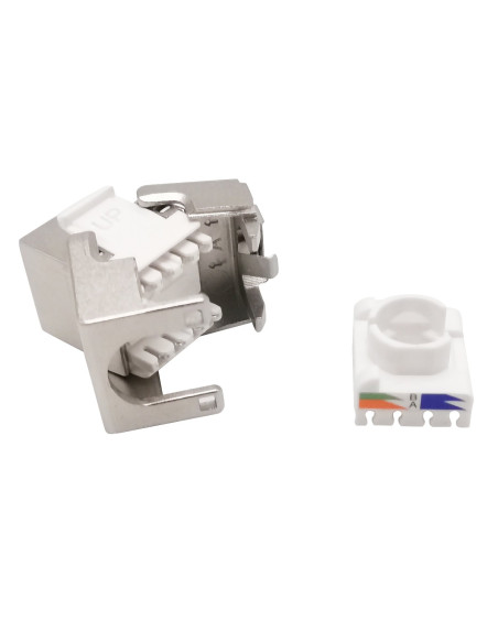 Frutto Keystone RJ45 Cat.6A 10Gigabit FTP 180&deg Toolless con Otturatore