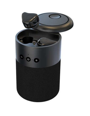 Altoparlante BT v5.1 con Auricolari Wireless e Custodia di Ricarica 2 in 1