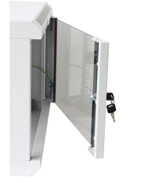 Armadio Rack 19'' a muro 12 unit&agrave sezione unica prof. 600mm Grigio