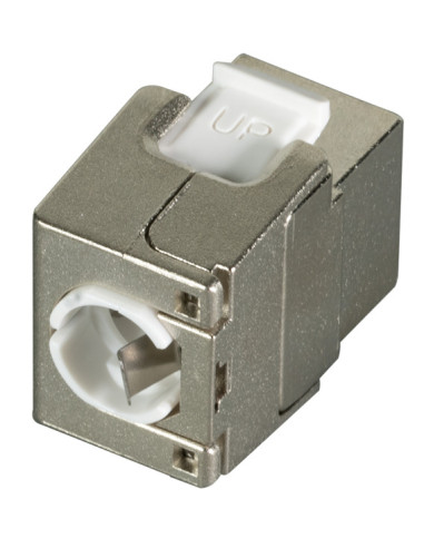 Frutto Keystone RJ45 Cat.6A 10Gigabit FTP 180&deg Toolless con Otturatore