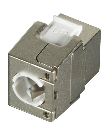 Frutto Keystone RJ45 Cat.6A 10Gigabit FTP 180&deg Toolless con Otturatore
