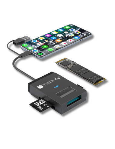 Adattatore USB-A/USB-C&trade a NVME/SATA M.2 con Lettore Memorie SD/TF