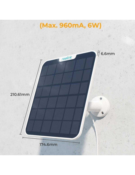 Pannello Solare 6W USB-C&trade per Telecamera a Batteria da Esterno