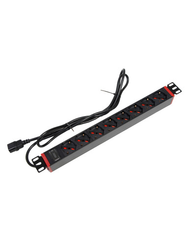 Multipresa 8 Posti da Rack 19'' con Staffe Ruotabili a 360&deg VDE 10A