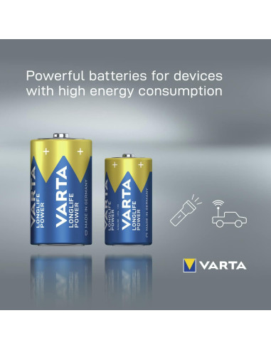 Blister 2 Batterie 1.5V Longlife Power Alcalina C Mezza Torcia