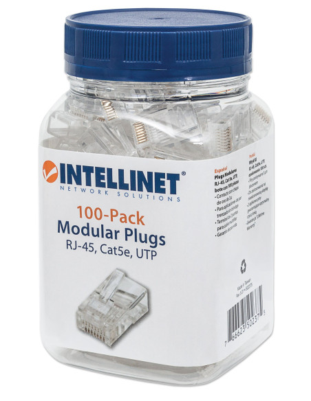 Confezione 100 Plug RJ45 UTP per Cavo Flessibile Cat.5E