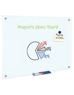 Lavagna Magnetica in Vetro Bianco 60x90 cm