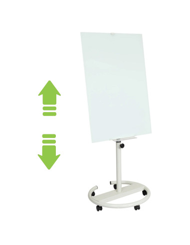 Lavagna Magnetica in Vetro Bianco Flipchart Portablocco con Ruote 120x80cm