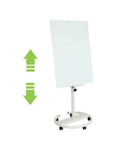 Lavagna Magnetica in Vetro Bianco Flipchart Portablocco con Ruote 120x80cm