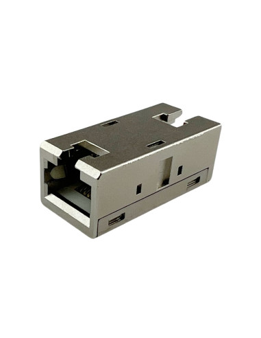 Accoppiatore RJ45 Cat6A 8P8C Femmina/ Femmina 10G STP Silver