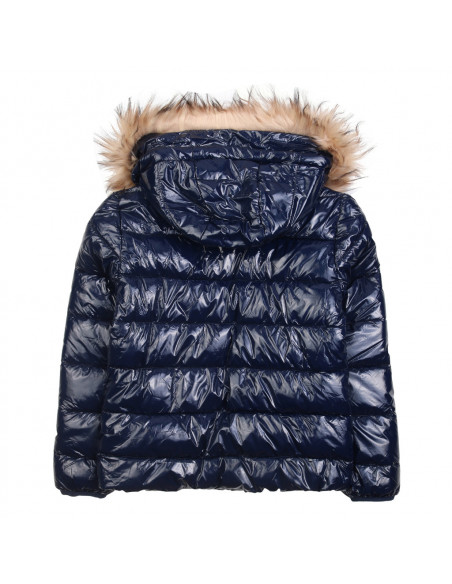 Refrigue 2841O0022 Giubbotto Cappuccio con Pelliccia Bambina Blu