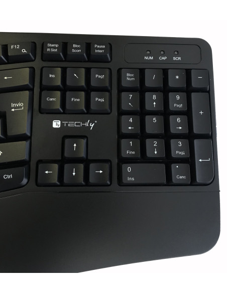 Tastiera Ergonomica Wireless Slim Design Curvo