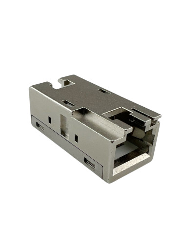 Accoppiatore RJ45 Cat6A 8P8C Femmina/ Femmina 10G STP Silver