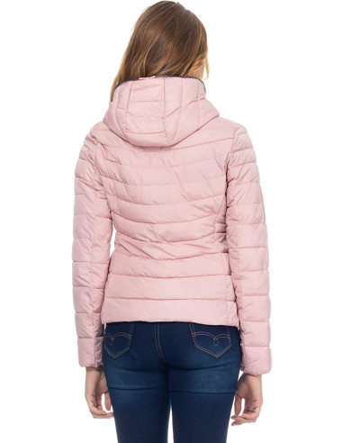 Divine Giacca da donna con fodera a fantasia con chiusura a zip Rosa