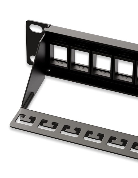 Pannello Patch Modulare Senza Frutti 24 Posti 1U Nero
