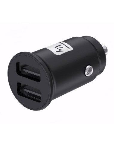 Mini Caricatore da Auto 2 Porte USB-A 5V/2.4A Nero