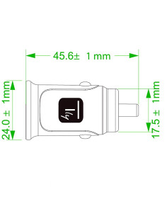 Mini Caricatore da Auto 2 Porte USB-A 5V/2.4A Nero 2