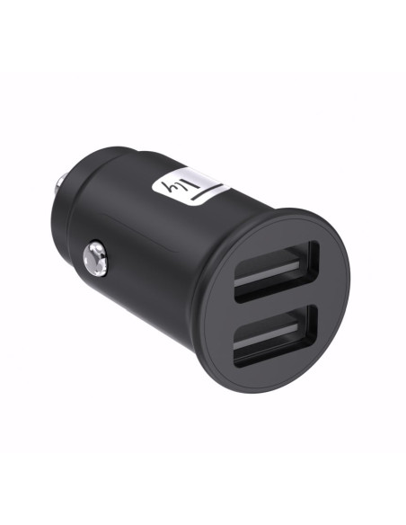 Mini Caricatore da Auto 2 Porte USB-A 5V/2.4A Nero